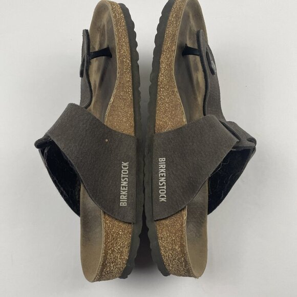 Birkenstock Gizeh Sandals Women’s 41 Size US 10-10.5 Brown Birko-Flor Thong - Picture 6 of 10